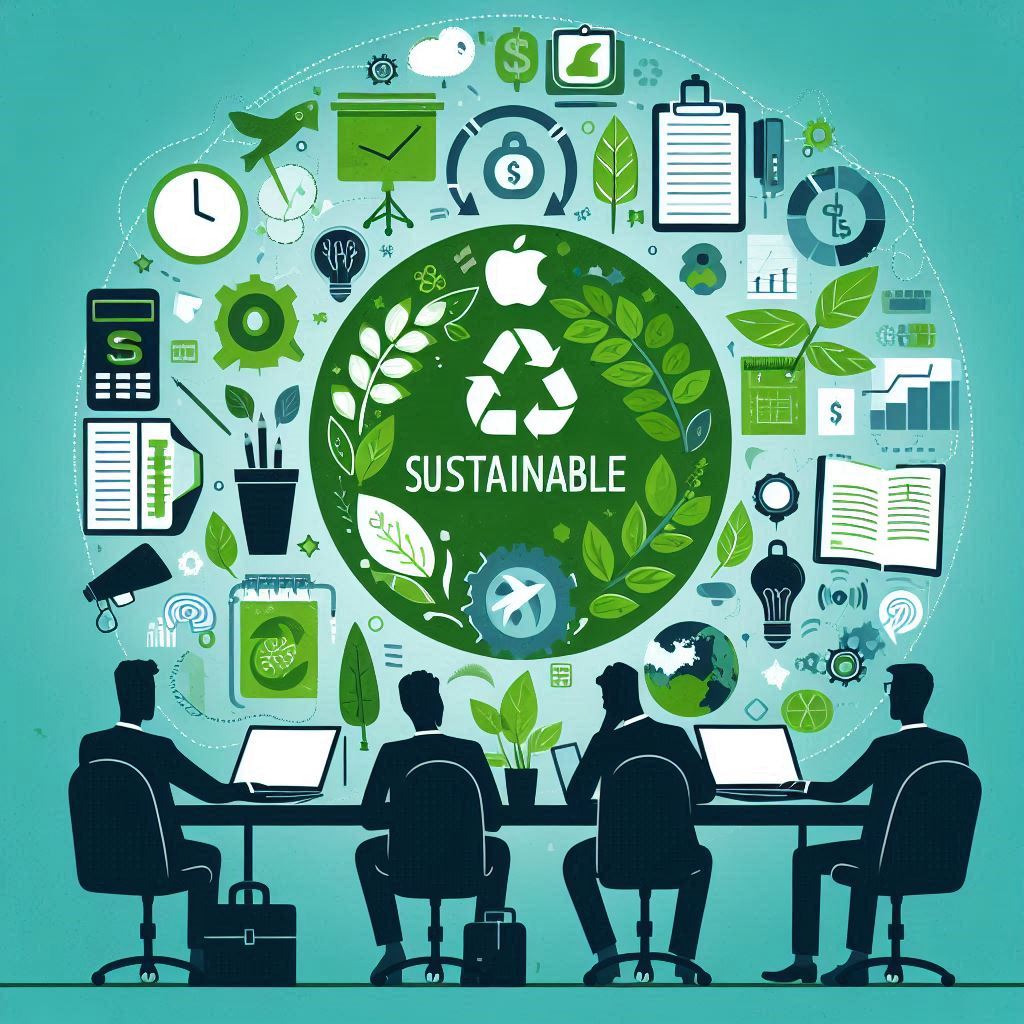 Professional in suit showcasing sustainable business practices